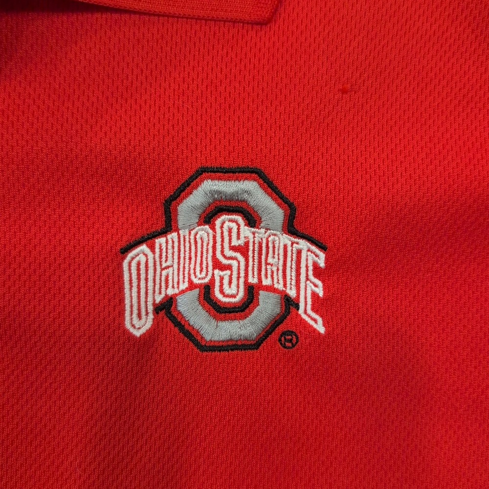 Ohio State‎ Buckeyes NCAA Red Short Sleeve Polo Shirt Men's XL - Picture 2 of 4